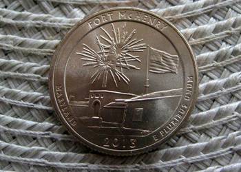 USA Qarter Dollar 2013r - D i P - Parki USA -  FORT-McHENRY