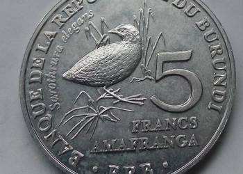 BURUNDI-5 FRANCS-2014 r-PTAK-ŁADNA