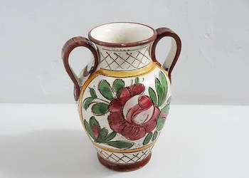 Unikatowy Wazon SGRAFFITO – Ręcznie Nacinany i Malowany – Vintage