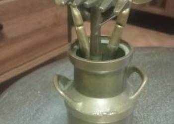 Zestaw miniaturowych narzędzi ogrodowych z mosiądzu