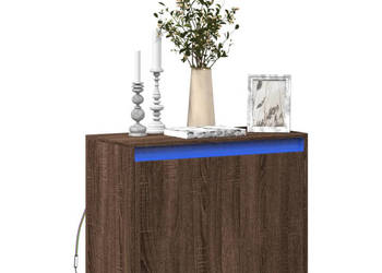 Szafka z LED brązowy dąb 72x34x61 cm materiał drewnopochodny WM-852179