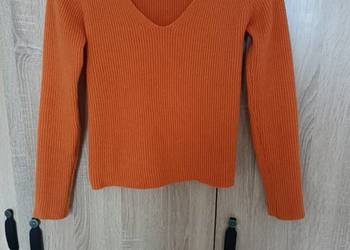 Pomarańczowy dopasowany krótki sweter rozmiar S/M