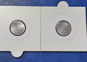 Stare monety 2 grosze 1949 normalna i skrętka Zestaw Polska