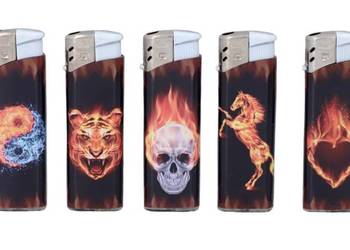 Zestaw 5 sztuk Klasycznych Zwykłych Zapalniczek Gazowych Piezo Ognista Moc