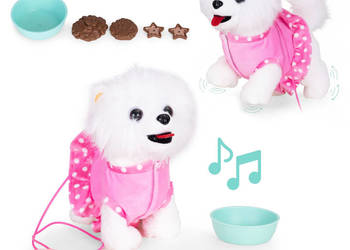 Interaktywny piesek na smyczy chodzi i merda ogonem melodyjki
