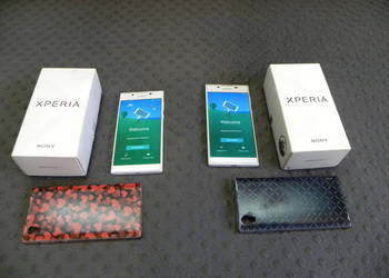 Dwa telefony Sony Xperia L1, kolor biały, sprawne z ładowarkami