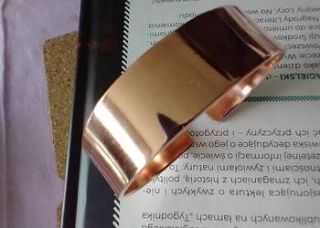 Gładka bransoleta czysta miedź metaloplastyka rękodzieło
