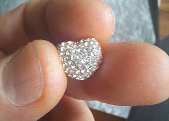 now zawieszka do bransoletki złote serce wysadzane cyrkoniami szer 1,2 cm