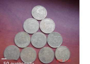 100 sztuk 50-cio centowek  państw Unii Europejskiej