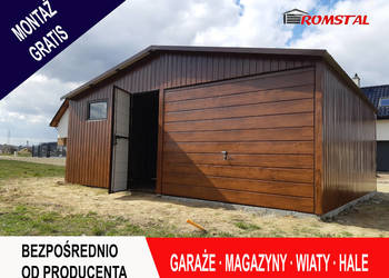Ładny Garaż Blaszany Drewnopodobny -Garaże Blaszane- Romstal - A4v6