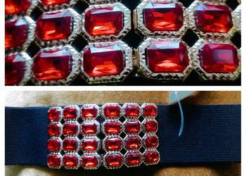 Pasek Damski-GUMA OZDOBNA BIŻUTERIA /cekiny /kamienie