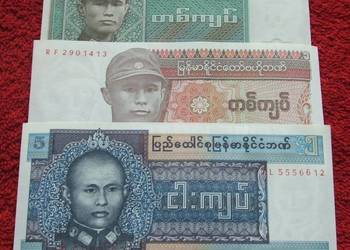 BIRMA Kolekcjonerskie Banknoty Zestaw - 3 sztuki UNC UNC-