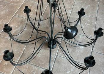 Lampa / Żyrandol wiszący czarny w stylu Rustykalnym