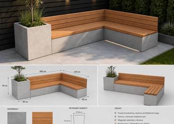 Stylowe betonowe ławki