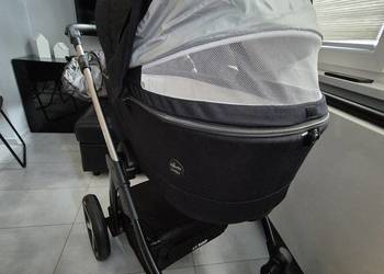 IDEALNY Wózek 2w1 BabyDesign / Espiro Husky czarny, kompletny zestaw gondol