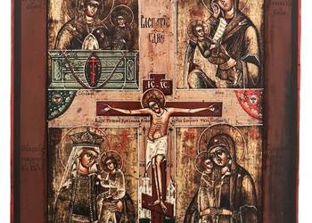 Ikona czteropolowa, Jezus Chrystus Ukrzyżowany, 0419