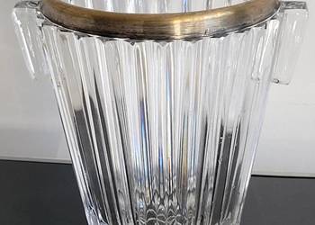 Elegancki pojemnik na lód w stylu Art Déco kryształowe fasetowane szkło pos