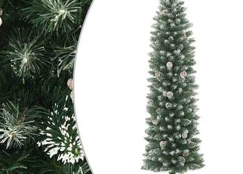 vidaXL Sztuczna, wąska choinka ze stojakiem, 180 cm(SKU:345166)