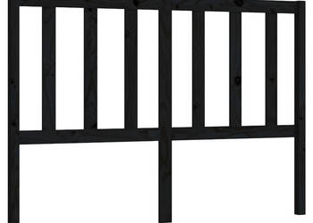 Wezgłowie łóżka czarne 126x4x100 cm lite drewno sosnowe WM-817734
