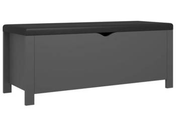 Skrzynia z poduszką szara 105x40x45 cm materiał drewnopochodny WM-326770