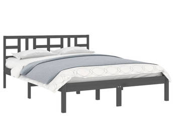 Rama łóżka szara lite drewno 200 x 200 cm WM-3105427