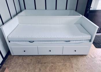 IKEA HEMNES Leżanka Łóżko z 3 szufladami, 2 materace IKEA ,białe Transport