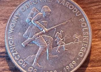 Moneta 500 zł 50 Rocznica Wojny Obronnej Narodu Polskiego 1989 rok
