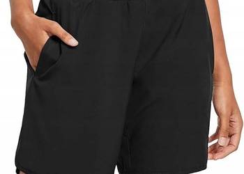 KRÓTKIE SPODENKI DAMSKIE SPORTOWE CZARNE R. L