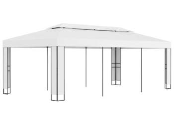 Altana z podwójnym dachem, 3x6 m, biała（SKU:47951）