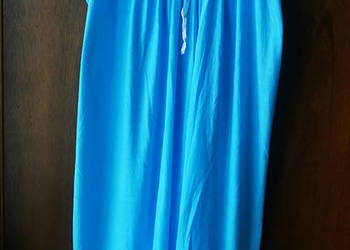 Koszula nocna bawełniana niebieska na ramiączkach