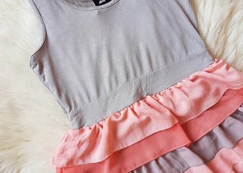 Morelowa sukienka z falbankami H&M XS