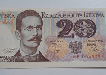 20 zł Romuald Traugutt seria AF 1982 UNC