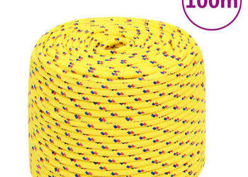 vidaXL Linka żeglarska, żółta, 6 mm, 100 m, polipropylen(SKU152604)
