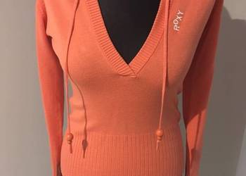 Pomarańczowa koralowa świetna bluza Roxy z kapturem wiskoza