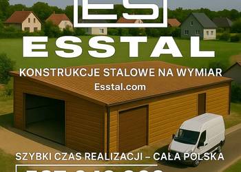 Garaż Blaszany - DREWNOPODOBNY | Jednospadowy| Wiata , Hala| - ESSTAL-