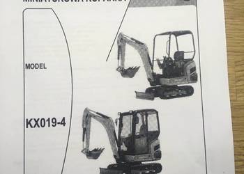 dtr instrukcja obsługi koparka kubota kx019-4 i inne