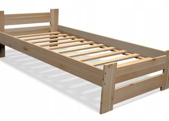 Łóżko z litego drewna sosnowego 80x200 ze stelażem naturalne drewno