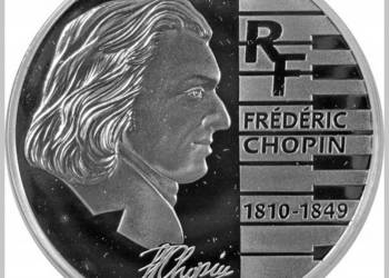 F. CHOPIN    „195 rocznica urodzin” 2005r Ag.1 1/2€ MF