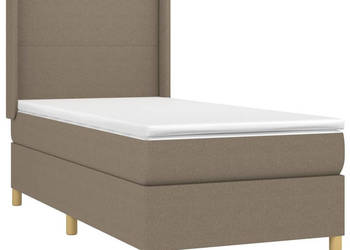 Łóżko kontynentalne z materacem taupe tkanina 90x190 cm WM-3138681