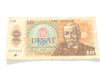 Stary banknot 10 koron Czechosłowacja 1986 antyk