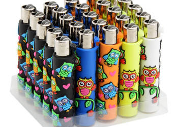 Zestaw 5 Zapalniczek Płomieniowych Krzesiwowych Atomic Candy Owls