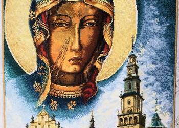 Matka Boska Częstochowska+klasztor makatka kilim dywan na ścianę