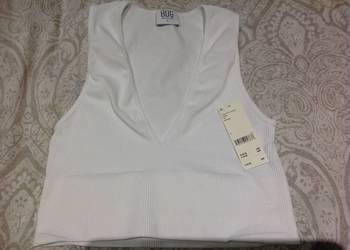 Crop Top Biały Damski BDG rozm M/L Prążek Nowy