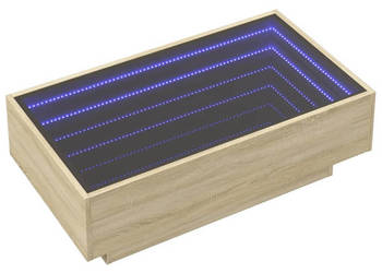 Stolik kawowy z LED dąb sonoma 90x50x30 cm WM-847520