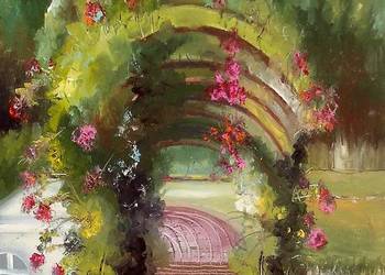 Obraz olejny "Różana pergola"