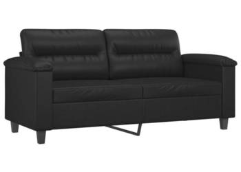 2-osobowa sofa, czarna, 140 cm, sztuczna skóra(SKU:359583)