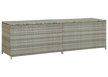 Skrzynia ogrodowa z polirattanu 200 x 50 x 60 cm szara WM-46476
