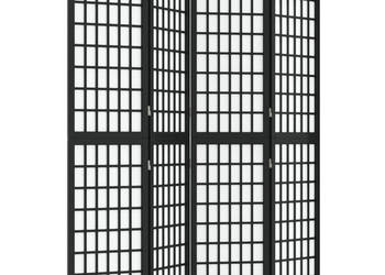 Składany parawan 4-panelowy styl japoński 160x170 cm czarny WM-352080
