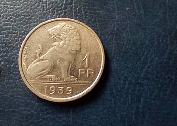 Stare monety 1 frank 1939 Belgia