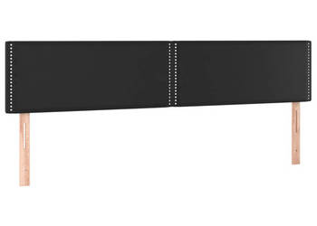 Zagłówek do łóżka z LED czarny 180x5x78/88 cm sztuczna skóra WM-3121574